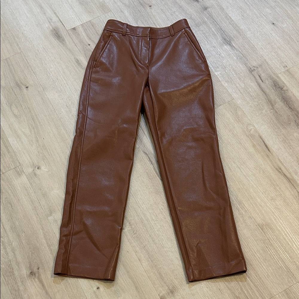 Aritzia Babaton Brown Leather Pants